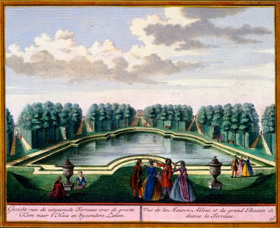 Widok z Het Zeganpralent Kennemerlant autorstwa Hendricka de Letha i Matthiasa Broueriusa Van Nidka, opublikowany ok. 1700-30 autorstwa Dutch School