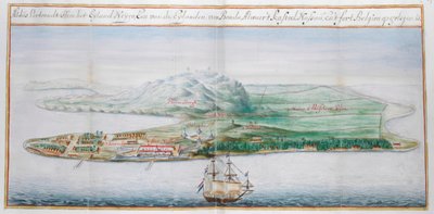 Widok na jedną z wysp Banda. autorstwa Dutch School