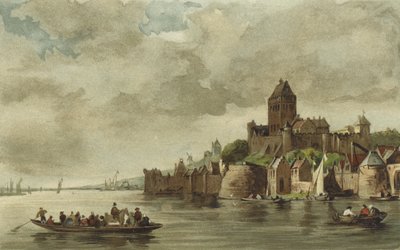 Widok na zamek Valkhof, Nijmegen autorstwa Dutch School
