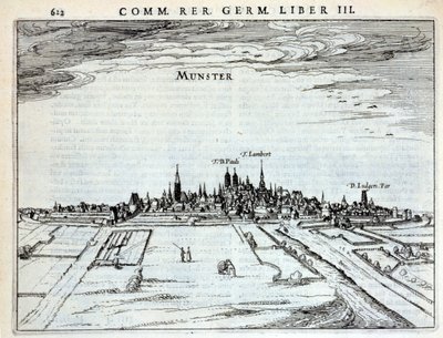 Widok miasta Munster, z Rerum Germanicarum, P. Bertin, Amsterdam 1616 autorstwa Dutch School