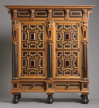Szafa (Kast), wykonana w Holandii, ok. 1625-1650 (dąb z fornirem hebanowym i palisandrowym) autorstwa Dutch School