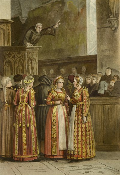 Kobiety w tradycyjnych strojach fryzyjskich, Holandia, XV wiek autorstwa Dutch School