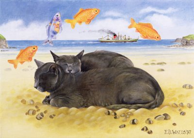Rybie sny, 1997 (akryl na płótnie) autorstwa E.B. Watts