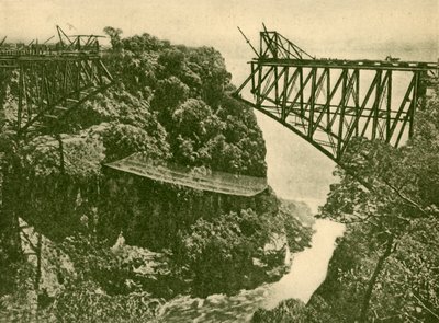 Budowa mostu kolejowego Zambesi, ok. 1930. autorstwa ENA