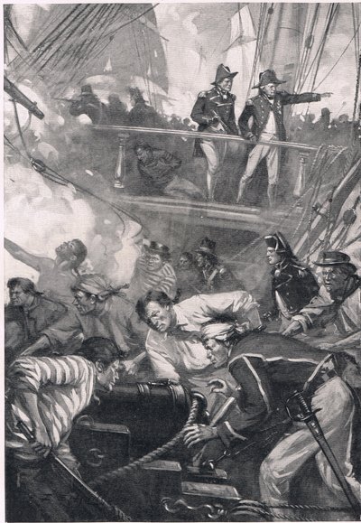How They Fought in the Days of Old, ilustracja z "British Battles on Land and Sea", wydana przez Cassell, Londyn, ok. 1910 r. autorstwa E.S. Hodgson