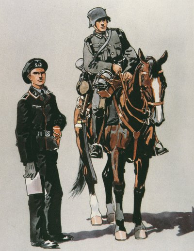 Oficer czołgu i żołnierz konny Armii Niemieckiej autorstwa E. (after) Dobrich
