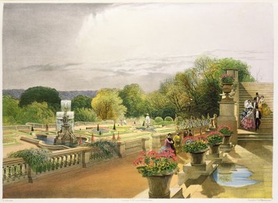 The Parterre, Harewood House koło Leeds, pub. przez Thomasa McLeana autorstwa E. Adveno Brooke