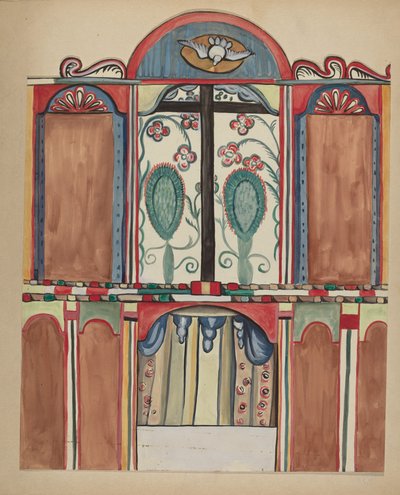 Główne Reredos w kościele Santa Cruz, hrabstwo Santa Fe autorstwa E. Boyd