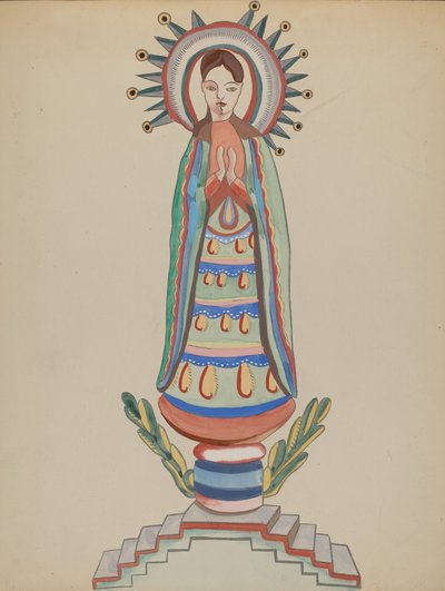 Nowy Meksyk, „Bulto”, Polichromowana drewniana figura autorstwa E. Boyd