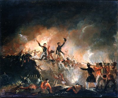 Odepchnięcie Brytyjczyków w Fort Erie, 15 sierpnia 1814, 1840 autorstwa E. C. Watmough