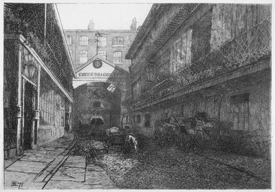 The Green Dragon Inn, Bishopsgate, City of London, 1871 autorstwa E Edwards