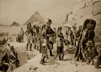 Napoleon w Egipcie, ilustracja z „Historia narodów Hutchinsona”, ok. 1915 r. autorstwa E. Fiorillo