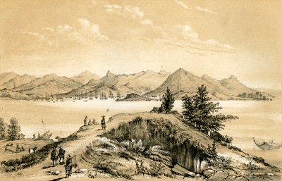 Zatoka i wyspa Hongkongu, 1847 autorstwa E Gilks