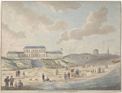 Zły hotel w Scheveningen Bat Hotel w Scheveningen (tytuł na obiekcie) autorstwa E. Huygens