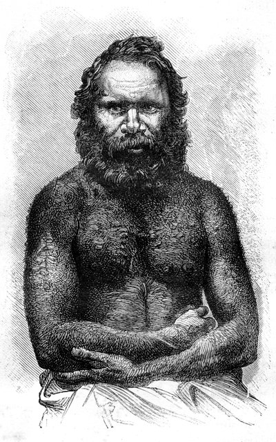 australijski aborygen, 1886 autorstwa Etienne Antoine Eugene Ronjat