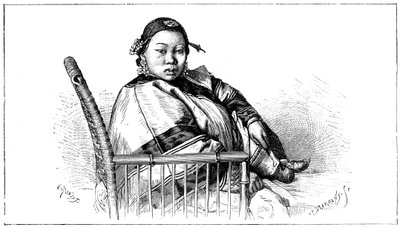 Kobieta ze związanymi stopami, Chiny, XIX w. autorstwa Etienne Antoine Eugene Ronjat