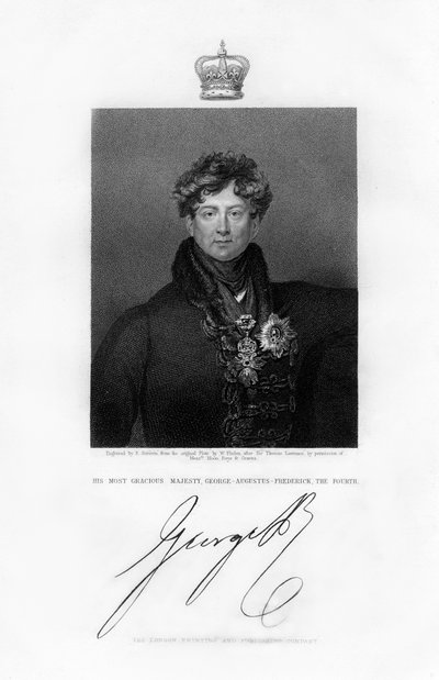 Jerzy IV, król Wielkiej Brytanii i Hanoweru, XIX wiek. autorstwa E. Scriven