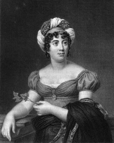 Germaine de Stael, francuska pisarka, powieściopisarka i propagandystka polityczna, 1836. autorstwa E. Scriven