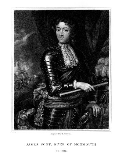James Scott, 1. książę Monmouth, przez niektórych uznawany za Jakuba II z Anglii, 1826. autorstwa E. Scriven