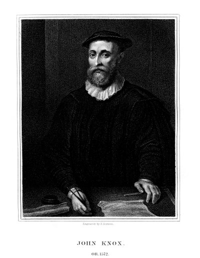 John Knox, szkocki reformator religijny, 1825. autorstwa E. Scriven
