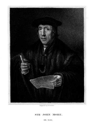 Sir John More, angielski prawnik, 1826. autorstwa E. Scriven