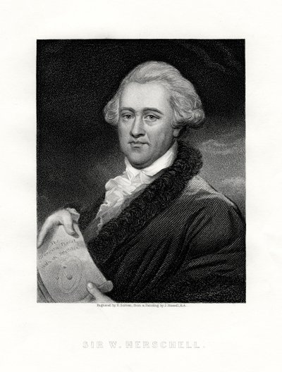 Sir Wilhelm Friedrich Herschel, urodzony w Niemczech brytyjski astronom i kompozytor, XIX wiek. autorstwa E. Scriven