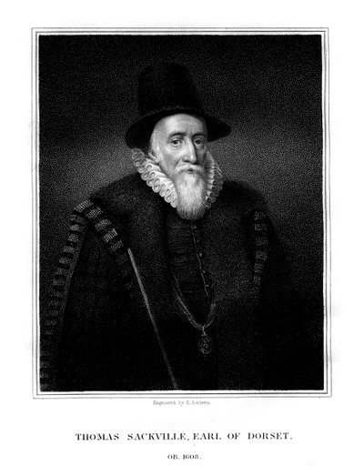 Thomas Sackville, 1. hrabia Dorset, angielski mąż stanu i poeta, 1824. autorstwa E. Scriven