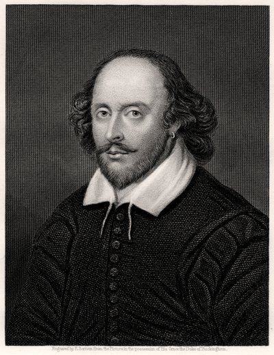 William Shakespeare, angielski dramaturg, XIX wiek autorstwa E. Scriven
