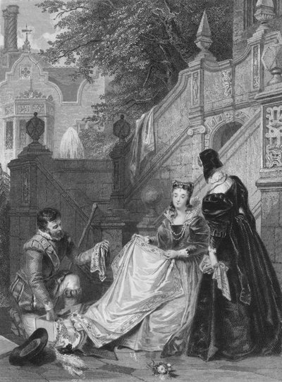 Scena z Sir Waltera Scottsa Kenilwortha. Wayland, Amy Robsart i Janet, 1834. autorstwa E. Smith