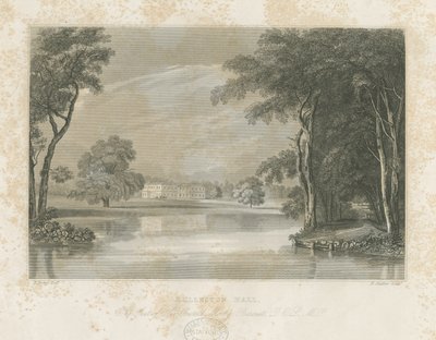 Rolleston Hall: grawerowanie liniowe, bd [ok. 1840] autorstwa E Stalker