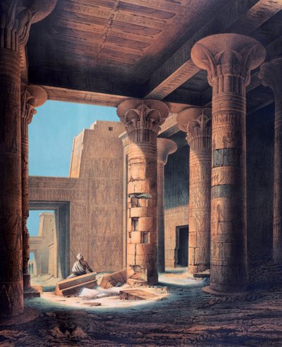 „Wewnętrzna Świątynia, Philae”, Egipt, 1842 r. autorstwa E Weidenbach