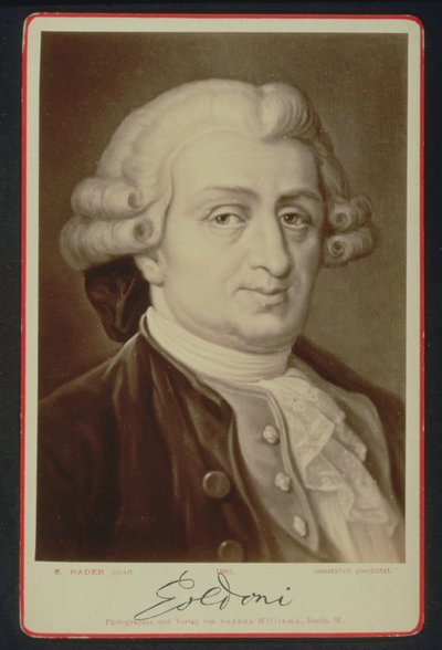 Portret Carlo Goldoni (1707-93) (druk) autorstwa E. after Hadler