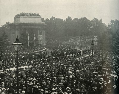 Przybycie kanadyjskiego premiera The Hon. Wilfrid Laurier w Hyde Park Corner, 1897. autorstwa E. and S. Woodbury