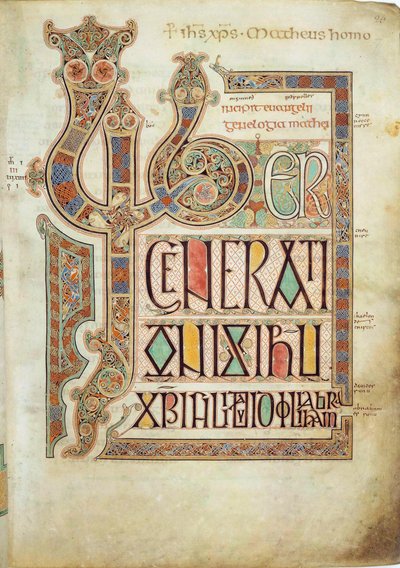 Ewangelie Lindisfarne, 715-721. autorstwa Eadfrith,