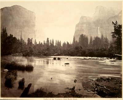 Dolina Yosemite, z Rocky Ford autorstwa Eadweard Muybridge