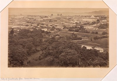 Miasto Gwatemala z Cerro del Carmen, Gwatemala autorstwa Eadweard Muybridge