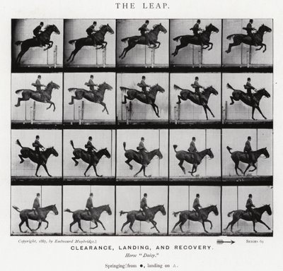Eadweard Muybridge: The Leap (zdjęcie czarno-białe) autorstwa Eadweard Muybridge