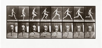 Biegnący mężczyzna, płyta 65 z Animal Locomotion, 1887 autorstwa Eadweard Muybridge