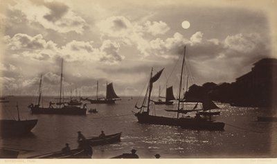 Efekt światła księżyca - Zatoka Panamska, 1877 (zdjęcie) autorstwa Eadweard Muybridge