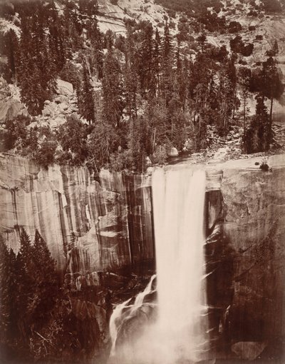 Pi-Wi-Ack (deszcz gwiazd), wodospad Vernal, 400 stóp, dolina Yosemite autorstwa Eadweard Muybridge