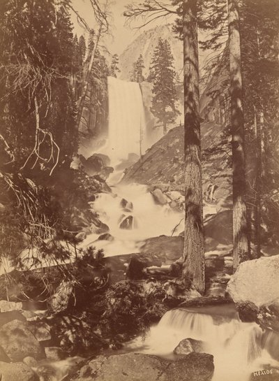 Pi-wy-ack (Cataract of Diamonds), wodospad Vernal, dolina Yosemite, Kalifornia, 1867 (zdjęcie) autorstwa Eadweard Muybridge