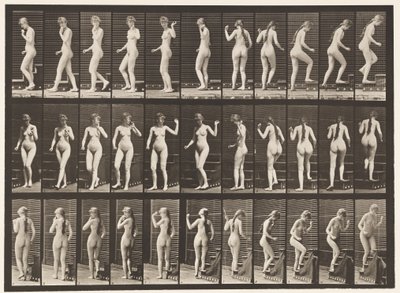 Płyta 101. Schody skręcające i wznoszące się, machająca ręka, 1872-1885 autorstwa Eadweard Muybridge