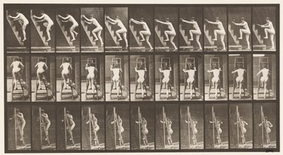 Płyta 110. Wchodzenie po drabinie, dwa kroki na raz autorstwa Eadweard Muybridge