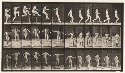 Płyta 155. Skakanie, bieganie, prosty skok wzwyż autorstwa Eadweard Muybridge