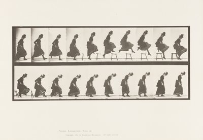 Płyta 156. Skoki; Bieganie prosto wzwyż, 1885 autorstwa Eadweard Muybridge