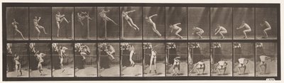 Płyta 157. Skoki; Bieganie Twist wzwyż autorstwa Eadweard Muybridge