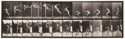 Płyta 158. Skoki; Bieganie Twist Skok wzwyż (buty) autorstwa Eadweard Muybridge