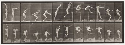 Płyta 161. Skoki; Skok wzwyż z pozycji stojącej autorstwa Eadweard Muybridge