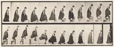 Płyta 173. Wchodzenie po schodach i zeskakiwanie, 1885 autorstwa Eadweard Muybridge