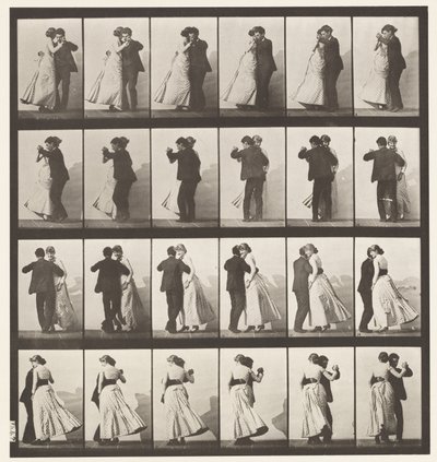 Płyta 197. Walc tańczący, dwa modele autorstwa Eadweard Muybridge